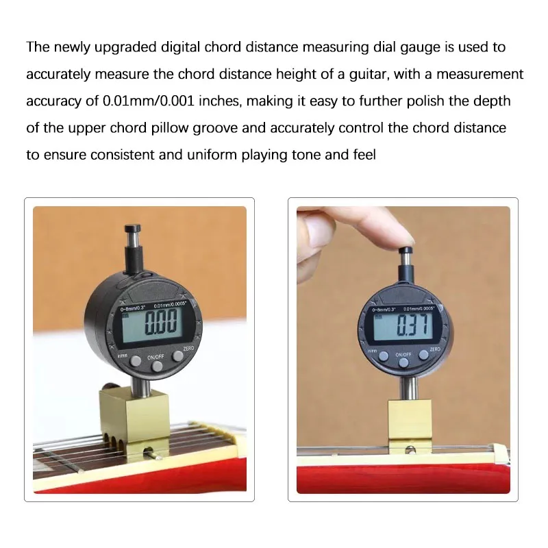 Professional Luthier Maintenance Tool Digital Dial Indicator String Height Gauge For Folk And Acoustic Guitar Adjustment