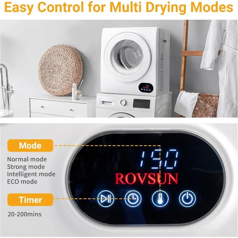 1.5 Cu.Ft Portable Dryer, Laundry Dryer, 850W 110V Fast Drying , with Tub & LCD Control Panel for Apartment Home Dorm