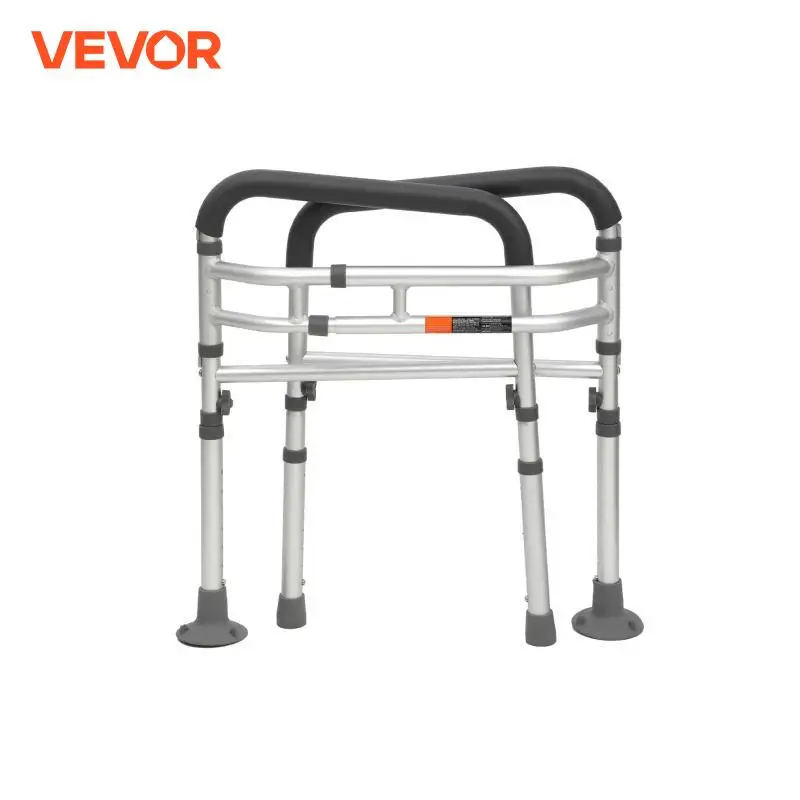 VEVOR Toilet Safety Rail Folding Toilet Seat Frame Adjustable Width & Height Fit Most Toilets Supports 300lbs Disabled Seniors