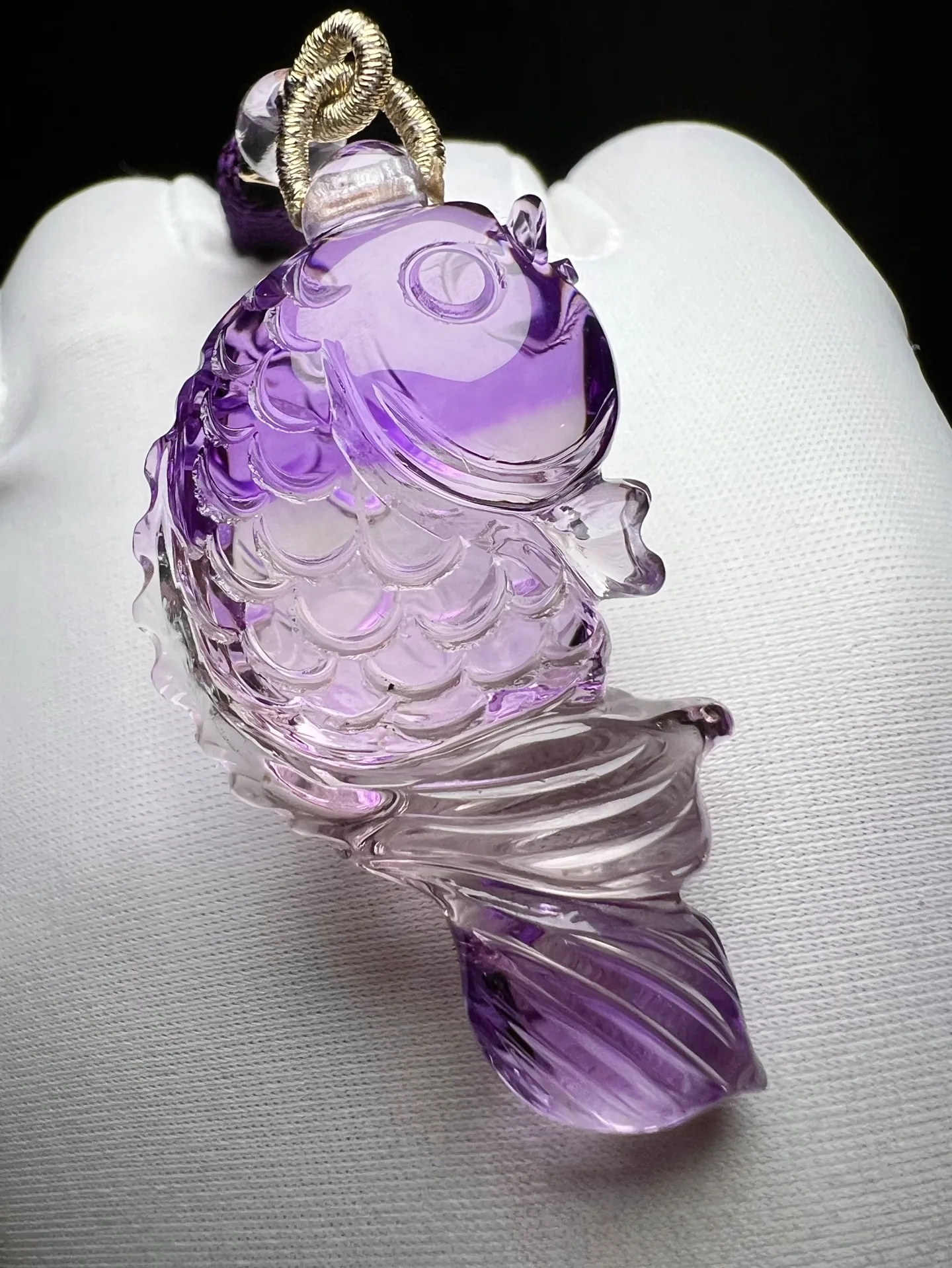 

Natural Purple Amethyst Quartz Fish Pendant 43/22/12mm Fish Amethyst Jewelry Beads Women Men Necklace Brazil AAAAAA