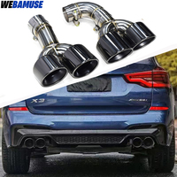 Quad Car Exhaust Tip For BMW X3 G01 Changed X3M Bumper Exhaust System Nozzle Muffler Tip Tailpipe 2018 to 2021