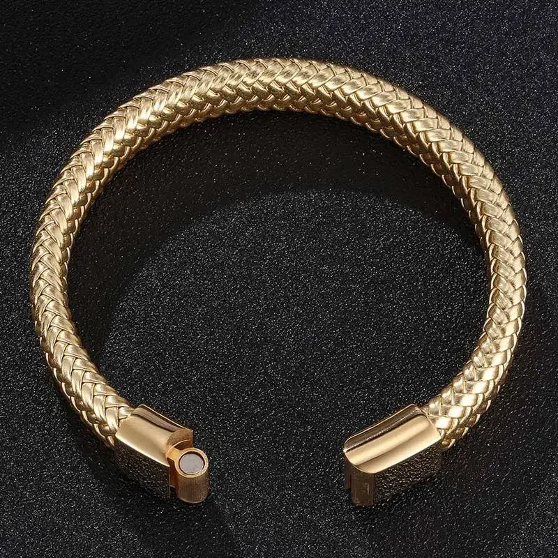 Модный роскошный кожаный тканый браслет для мужчин, новый ювелирный браслет в стиле хип-хоп, панк, аксессуары, подарок для вечеринки B0515