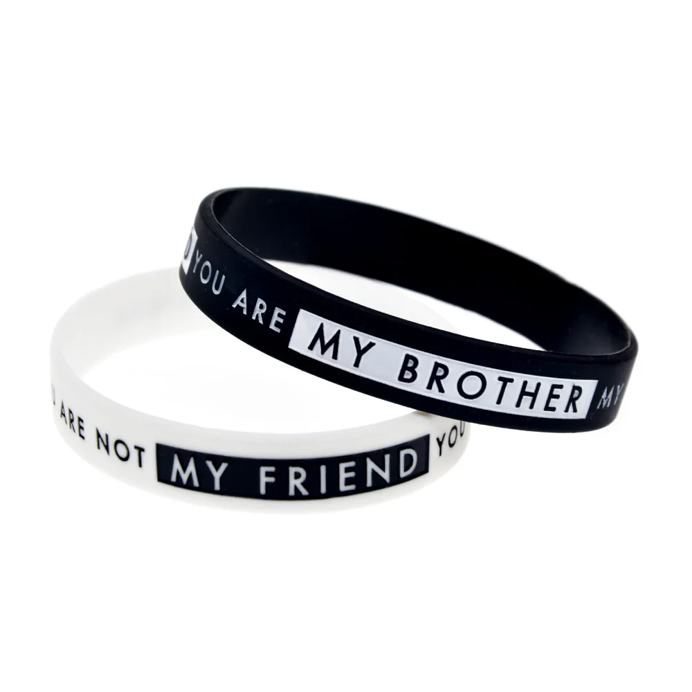 1 PC Du bist nicht mein Freund, du bist mein Bruder Silikonarmband Junggesellenabschied Sportteam Männer-Treffen Armreif – Detail 9