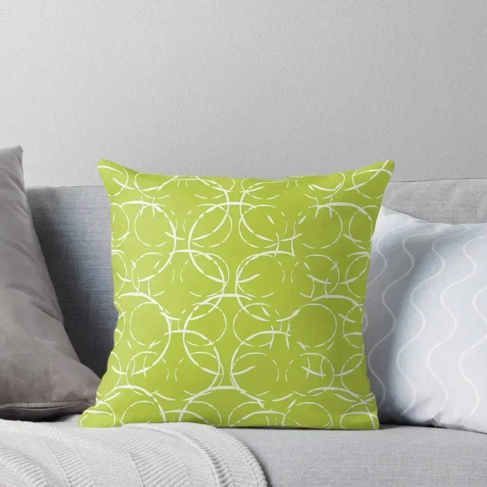 

Funky Lime Green and White Polka Throw Pillow Marble Cushion Cover christmas supplies pillow