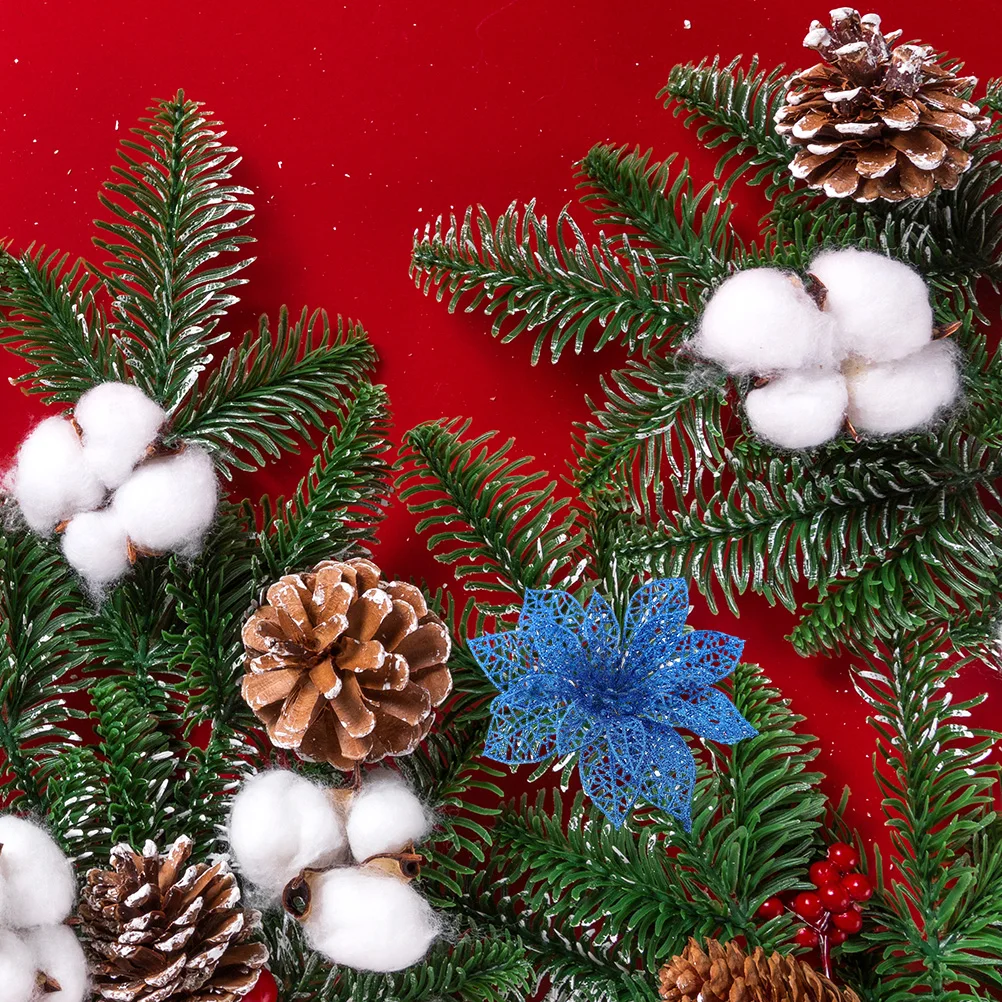 

15 Pcs Artificial Christmas Flowers Window Decorations Ornaments Imitation Party Decorative Simulation Plastic for Celebration