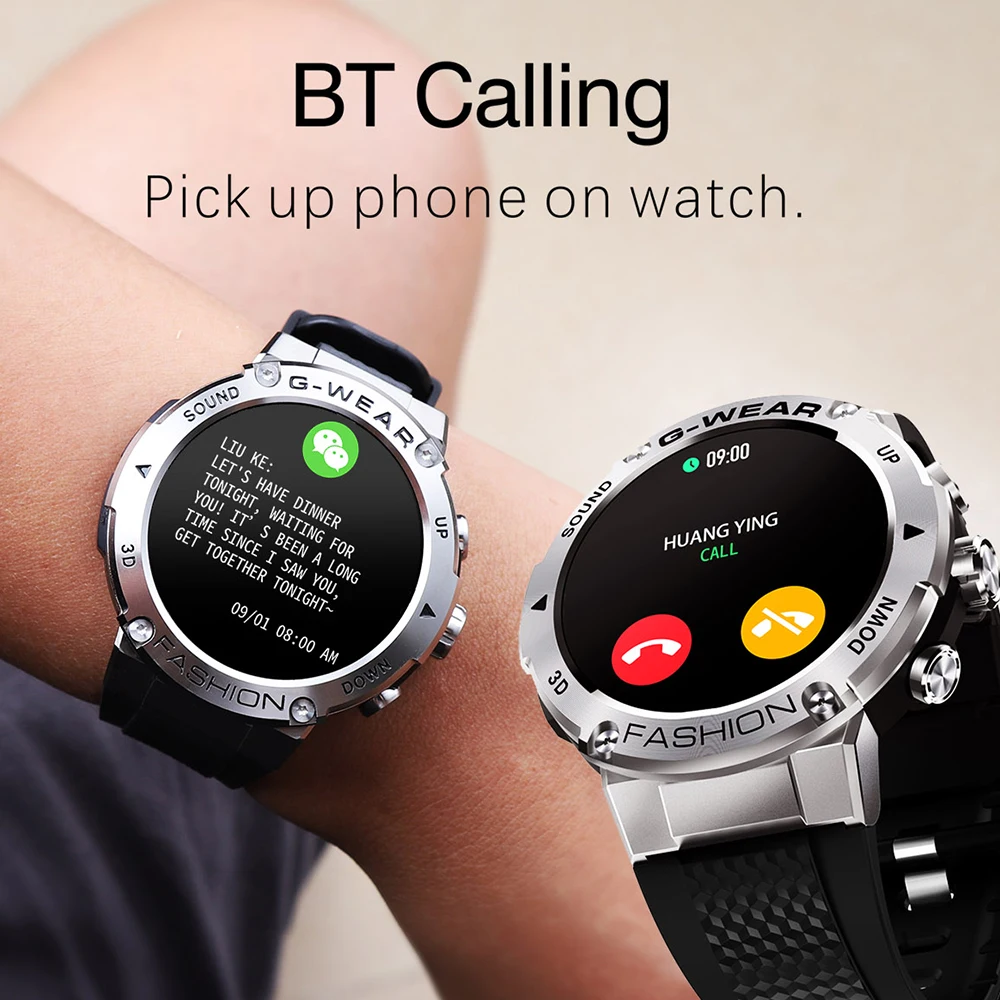 Reloj inteligente deportivo K28H para hombre, pulsera con llamadas BT, pantalla IPS 2022x696 HD, rastreador de Fitness, 1,32 mAH, música, para Xiaomi, 360, 360, 380