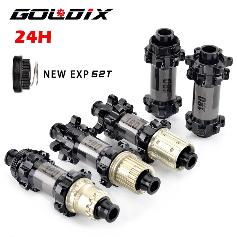 

GOLDIX M180 MTB Hub 6 Bolt Center Lock Disc 24Hole New EXP Ratchet 52T Thru Road thru axle Hub 11 12 Speed