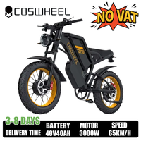 COSWHEEL GT20 PRO/MAX 20Inch Tire Electric Bike Adult Mountain Off-Road E-bike 3000W Dual Motor 48V40AH Battery Electric Bicycle