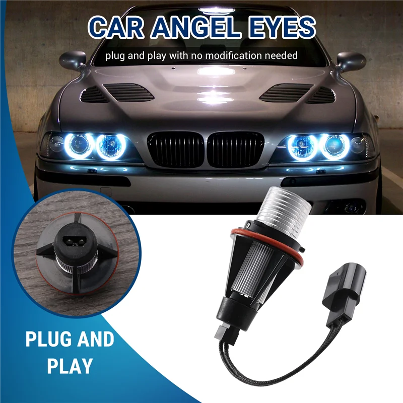 

8000K Янтарные светодиодные лампы Angel Eye Marker Halo для BMW E39 E53 E60 E63 E64 E66 E87 5 6 7 X3 X5 [упаковка из 2 шт.]-Y79A
