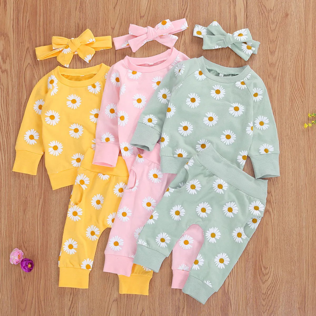 Newborn Baby Girl Clothes Floral Print Long Sleeve Sweatshirts Pants Cute Fall Infant Outfits 3 6 9 12 18 24 Months