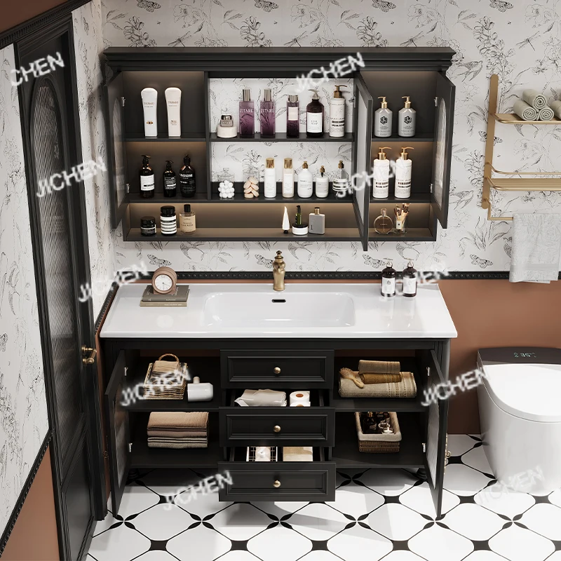 

Французский ретро шкаф для ванной комнаты, роскошная раковина, кухонный шкаф для хранения, органайзер, зеркальный шкаф, современная мебель для дома Archivadores