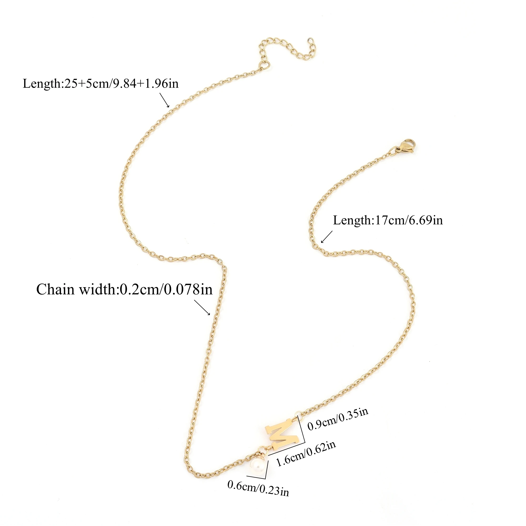 Vergoldete personalisierte Initialen-Anhänger-Halskette für Damen und Herren, Geschenk zum Geburtstag, Jahrestag, Schmuck für den Alltag, Feiertage und Partys – Detail 6