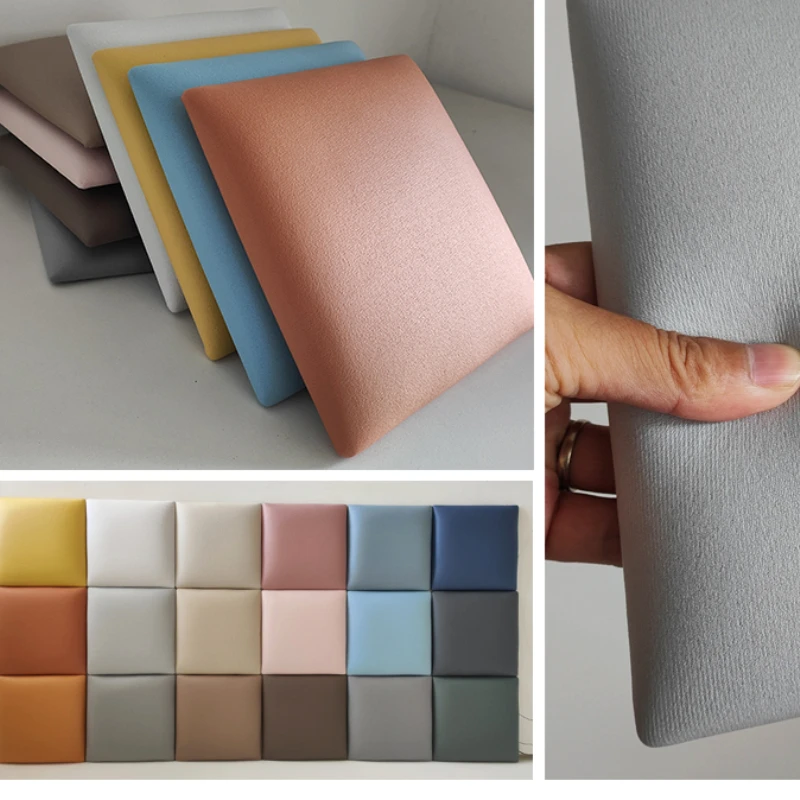 30cm Self adhesive Artificial Leather Headboard Tatami Wall Enclosure Soft Bag Bedside Crash Back Cushion Background Wall Decor