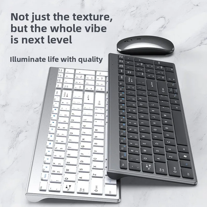 

Bluetooth 5.0 & 2.4G Wireless Keyboard and Mouse Combo Mini Multimedia Keyboard Mouse Set for Laptop PC TV iPad Macbook Android