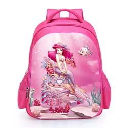 The Little Mermaid Ariel Backpack 16inch Pink Princess Kids School Bag Prumary Schoolbag Book Bags for Teen Girls mochila Bolsa