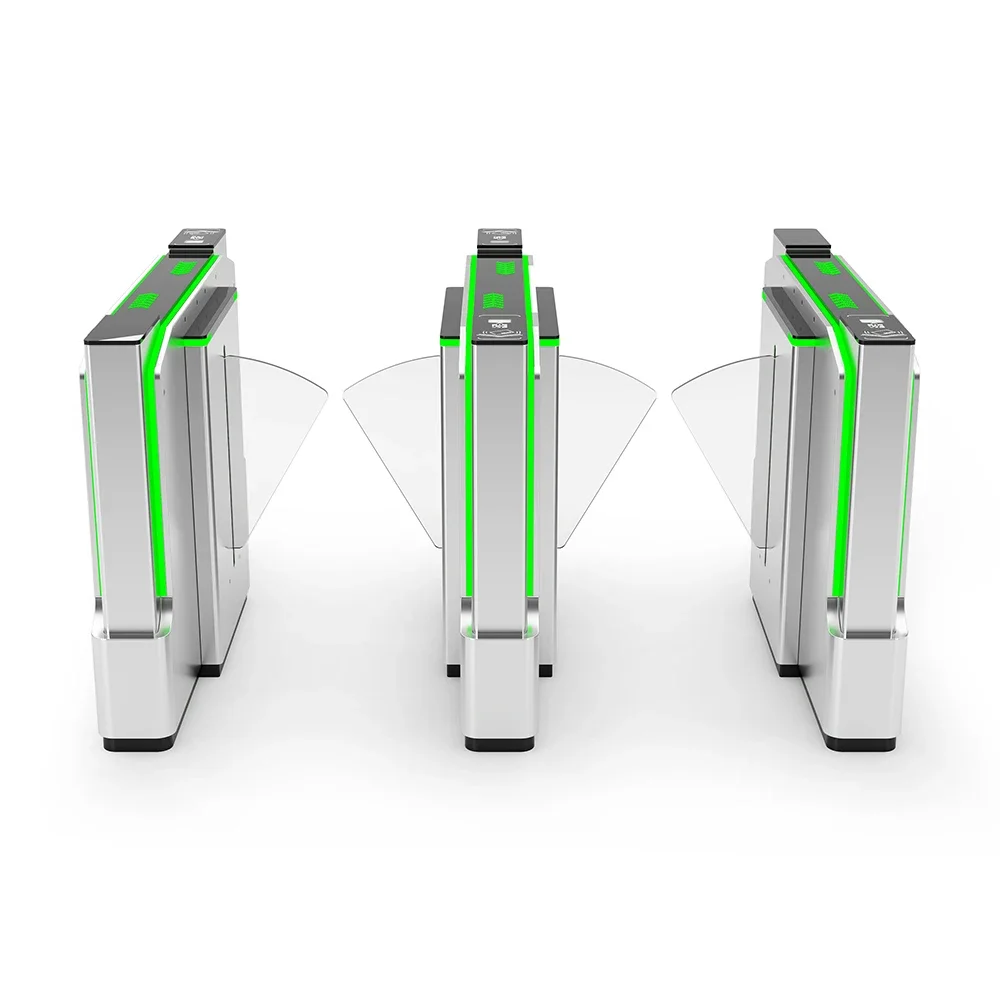 Biometric Flap Barrier Turnstile Gate With Fingerprint And Face Recognition For Government Buildings