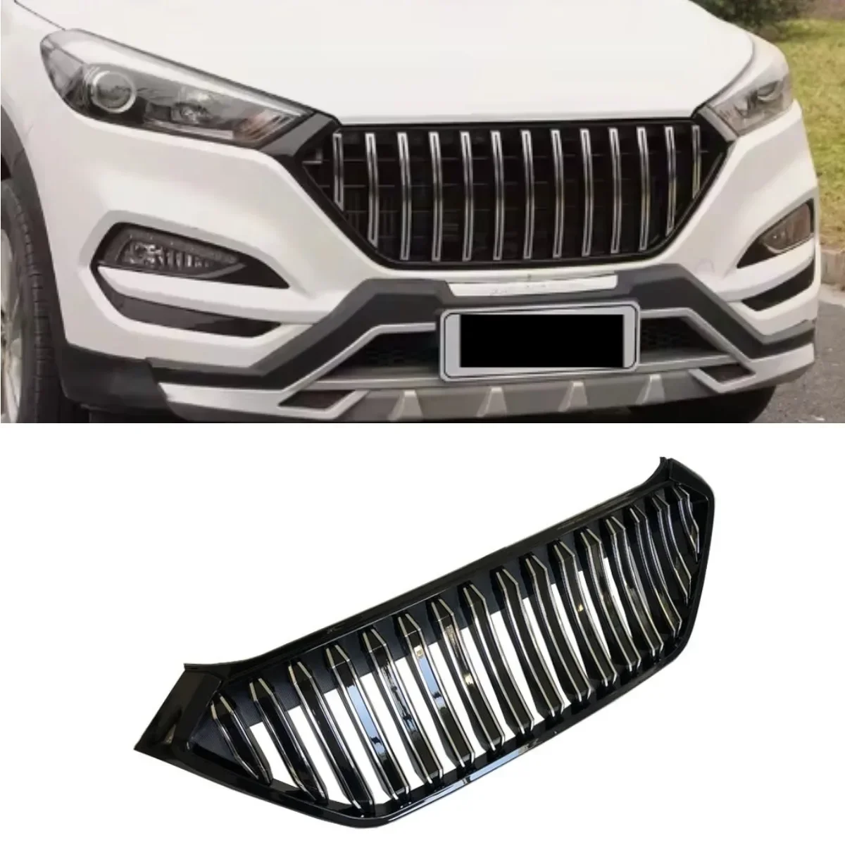 Car Bumper Grill Racing Grills Front Bumper Grille Exterior Part Front Bumper Grill For HYUNDAI TUCSON 2015-2018 Car Accessories