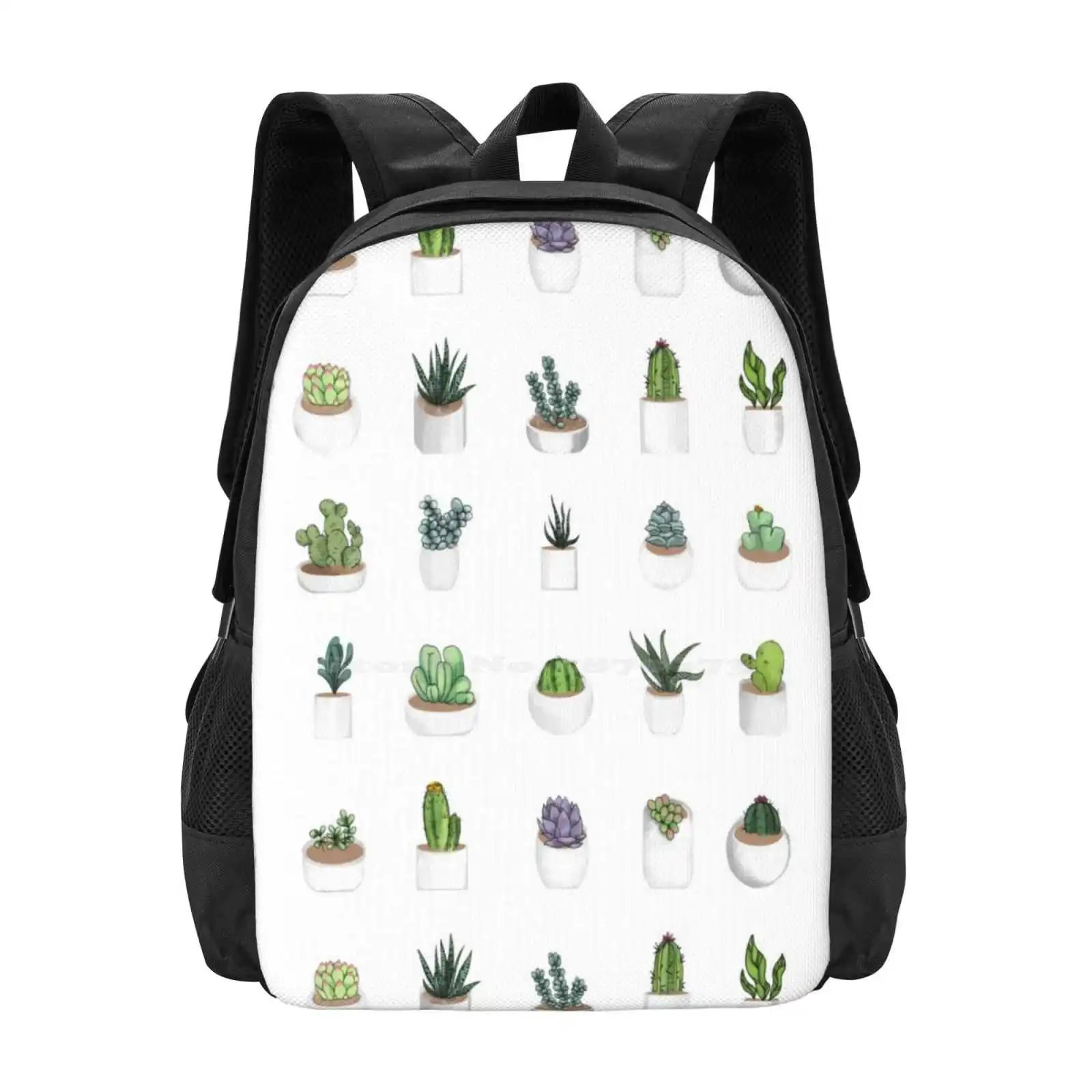 

Succulents New Arrivals Unisex Bags Student Bag Backpack Plant Nature Succulent Cacti Cactus Indoor Aloe Planner Organiser