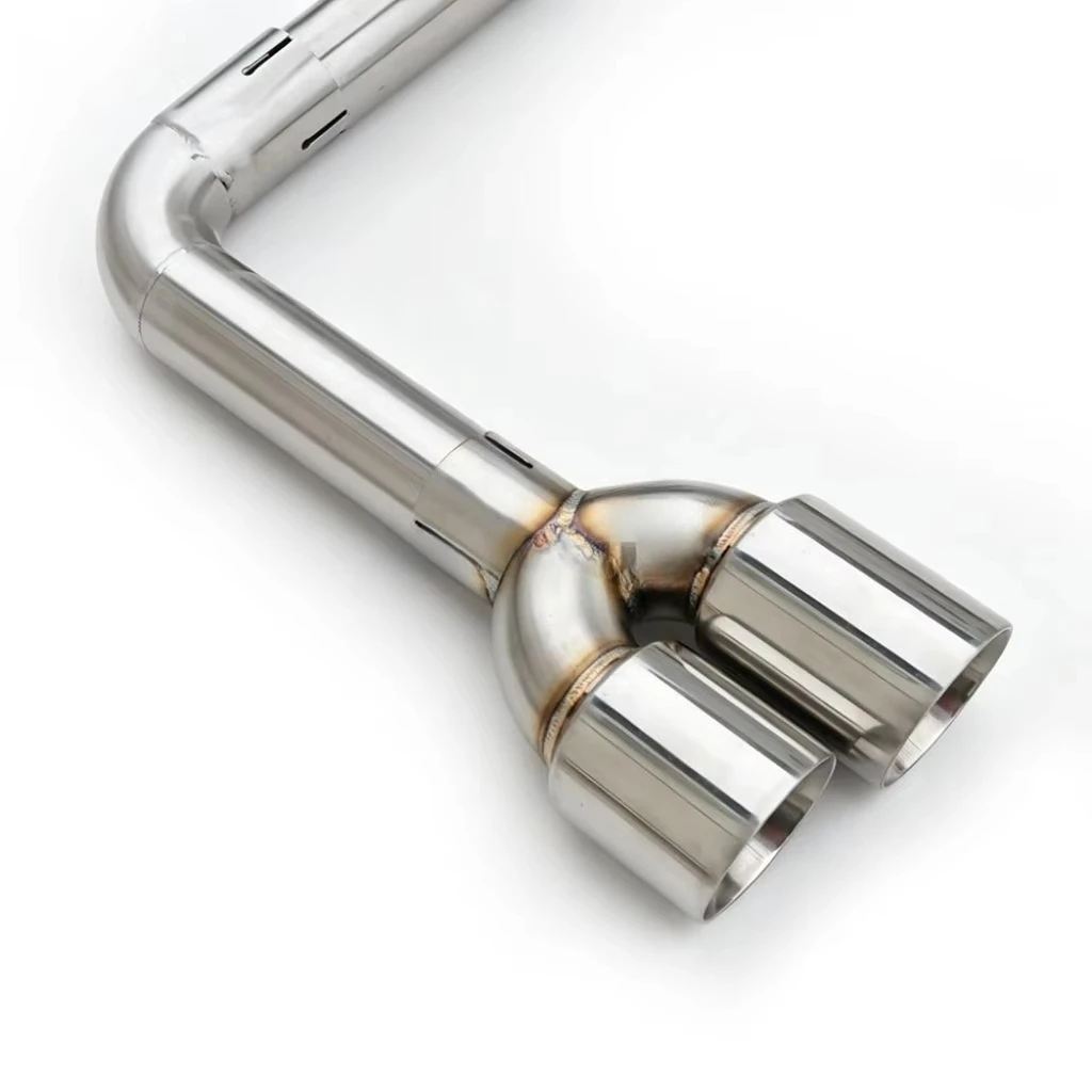 S3 Style Quad Exhaust Tailpipes Catback Exhaust for A3 8V 1.8T 2.0T 2014-2020, SS304 Dual Side Four Outlets Upgrade