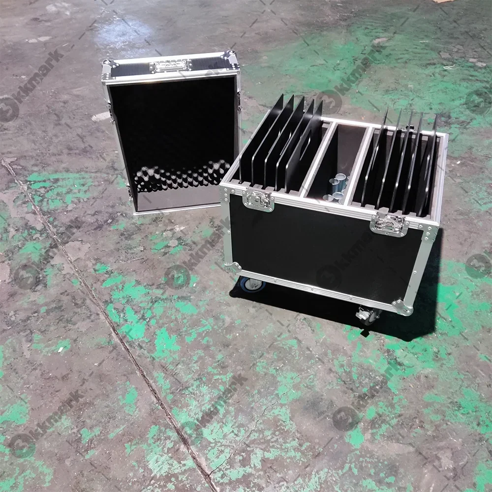 

DJ Stage Performance 1 In 10 Steel Baseplate Adjustle Insert Drape Base Plate Flight Road Case With Storage Compartment