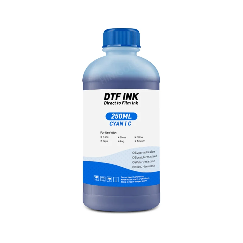 Hinicool-tinta DTF para impresora Dirent, 250ML, para Epson L1800, L800, L805, DX5, DX7, I3200, I4720, I5113, cabezal de impresión DTF, 5 colores