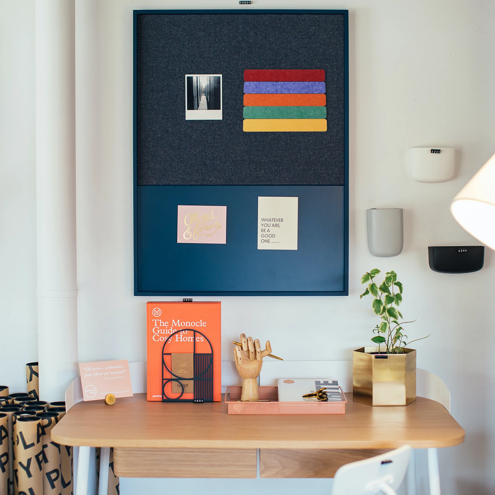 

5Pcs Wall Felt Bulletin Boards Selfadhesive Stickers Home Decor Memo Display Wall Felt Bulletin Board Strips Memo Display Boards