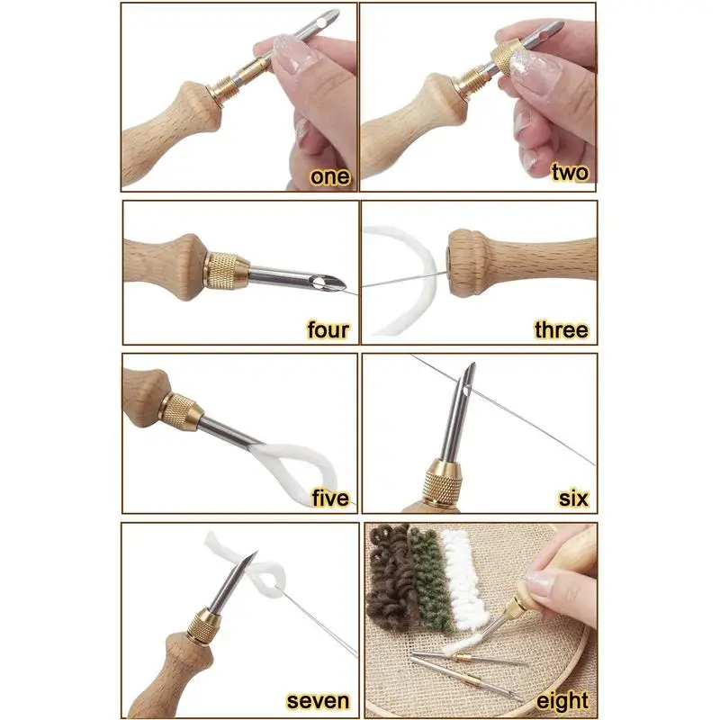 New Punch Needle Tool Kit DIY Embroidery Stitching Punch Needle & Needle Threader Embroidery Poking Cross StitchTools Knitting