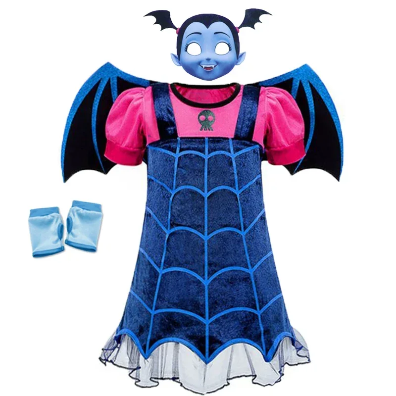 2024 Disguise Mask Vampirina Cosplay Dress Girl Kids Princess Dress Up Christmas Halloween Costume Children Carnival Party