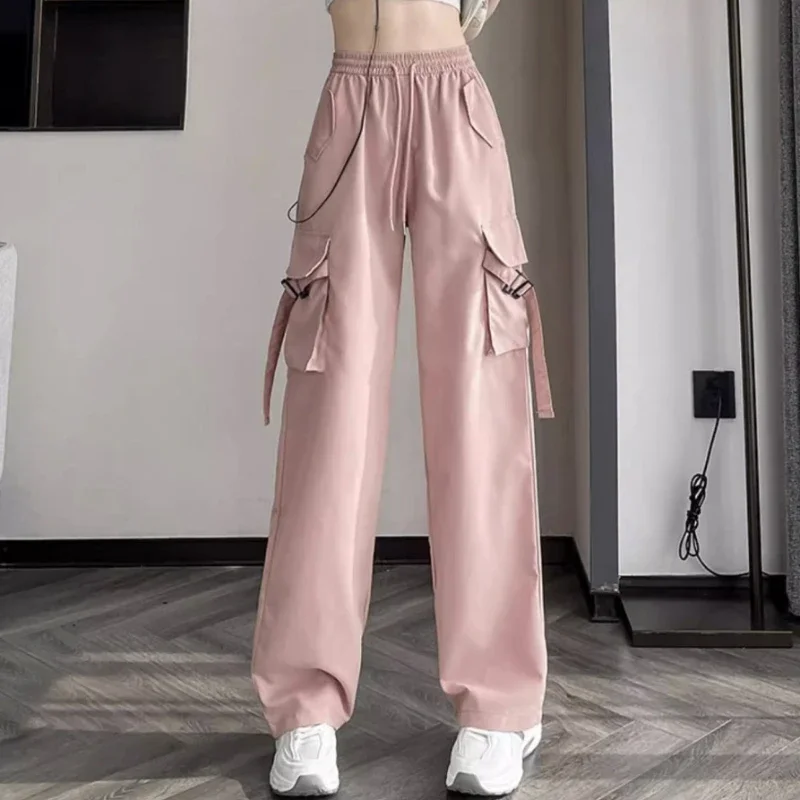 

Trousers Loose High Waist Tooling Pants Thin Breathable Sports Pants Casual Straight-Leg Wide Leg Trousers New Women
