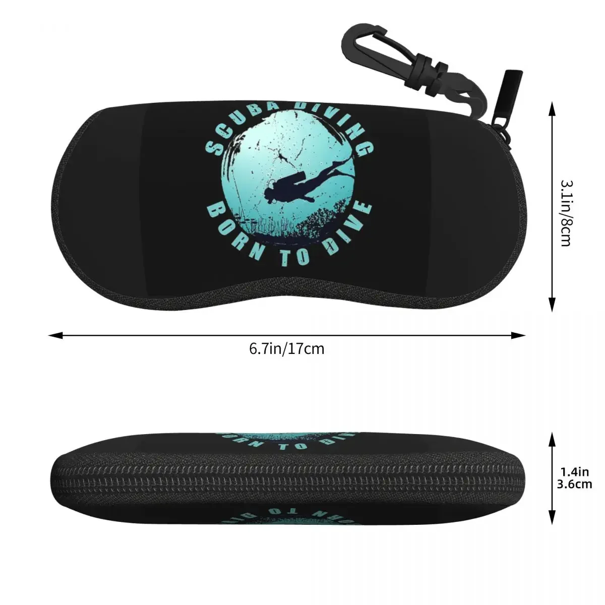 Scuba  Born To Dive Shell Glasses Case Protective Sunglasses Box Women Men Soft Eyeglasses Bag Pouch