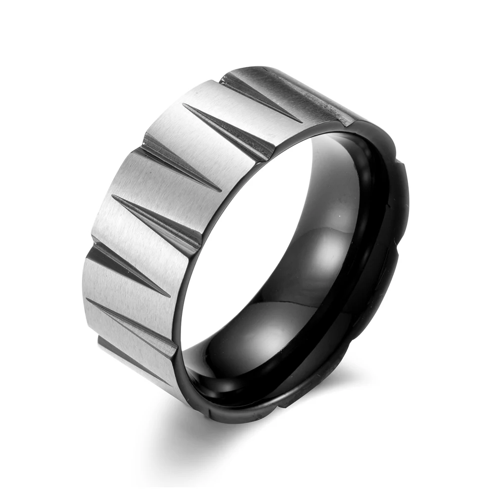 

9mm Colorful Black Gold Color Male Men High Polishing Rings Fashion Jewelry Stainless Steel Party Gift Size 7 8 9 10 11 12