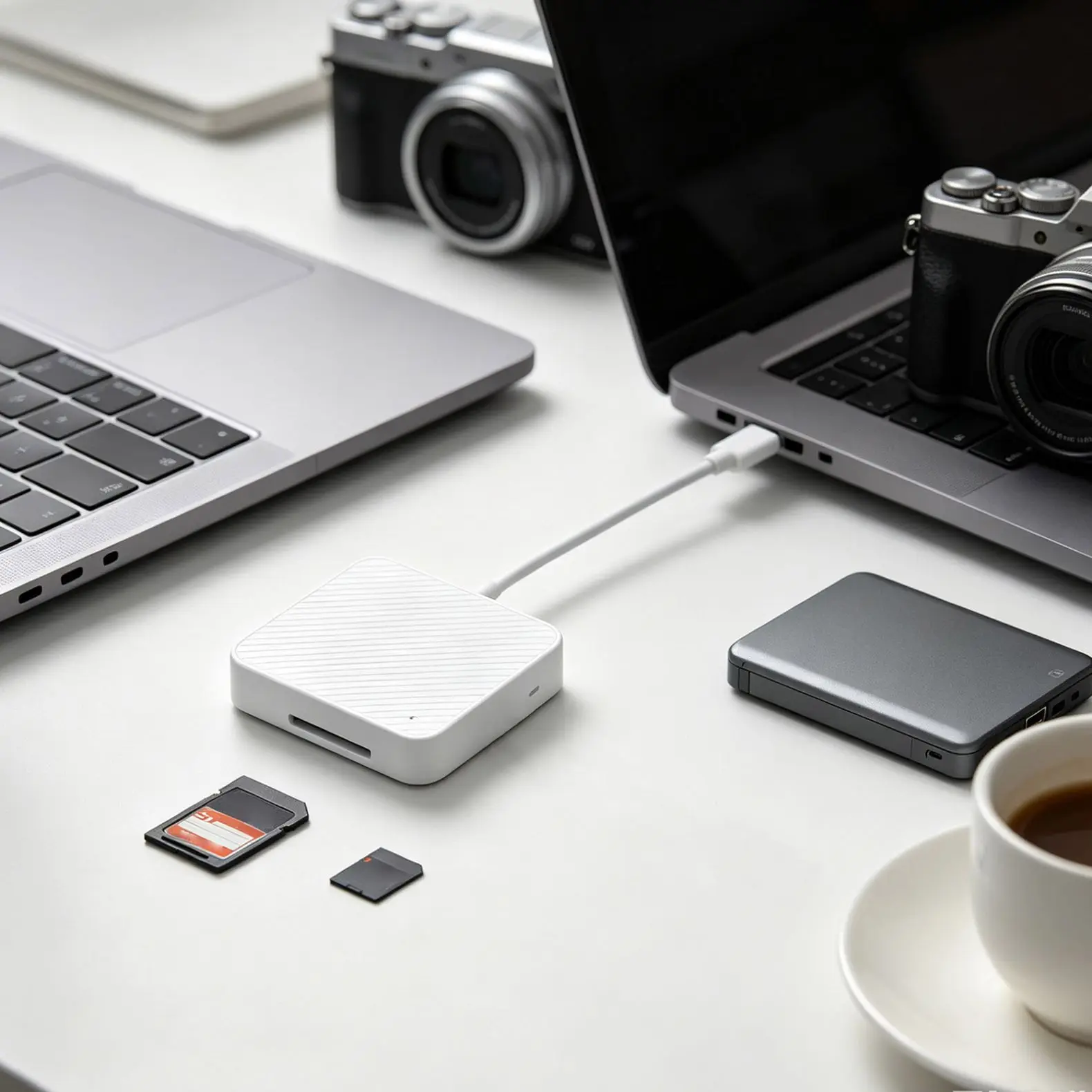 4-in-1 Memory Card Reader USB-C Smart Media M2 SD SM XD Memory Card Compact Flash Reader Memory Card Adapter