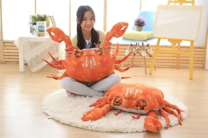 [Funny] 90cm Very cute simulation crab stuffed plush toy PP cotton soft Ocean animal Beach Crab doll model Sofa pillow kids gift