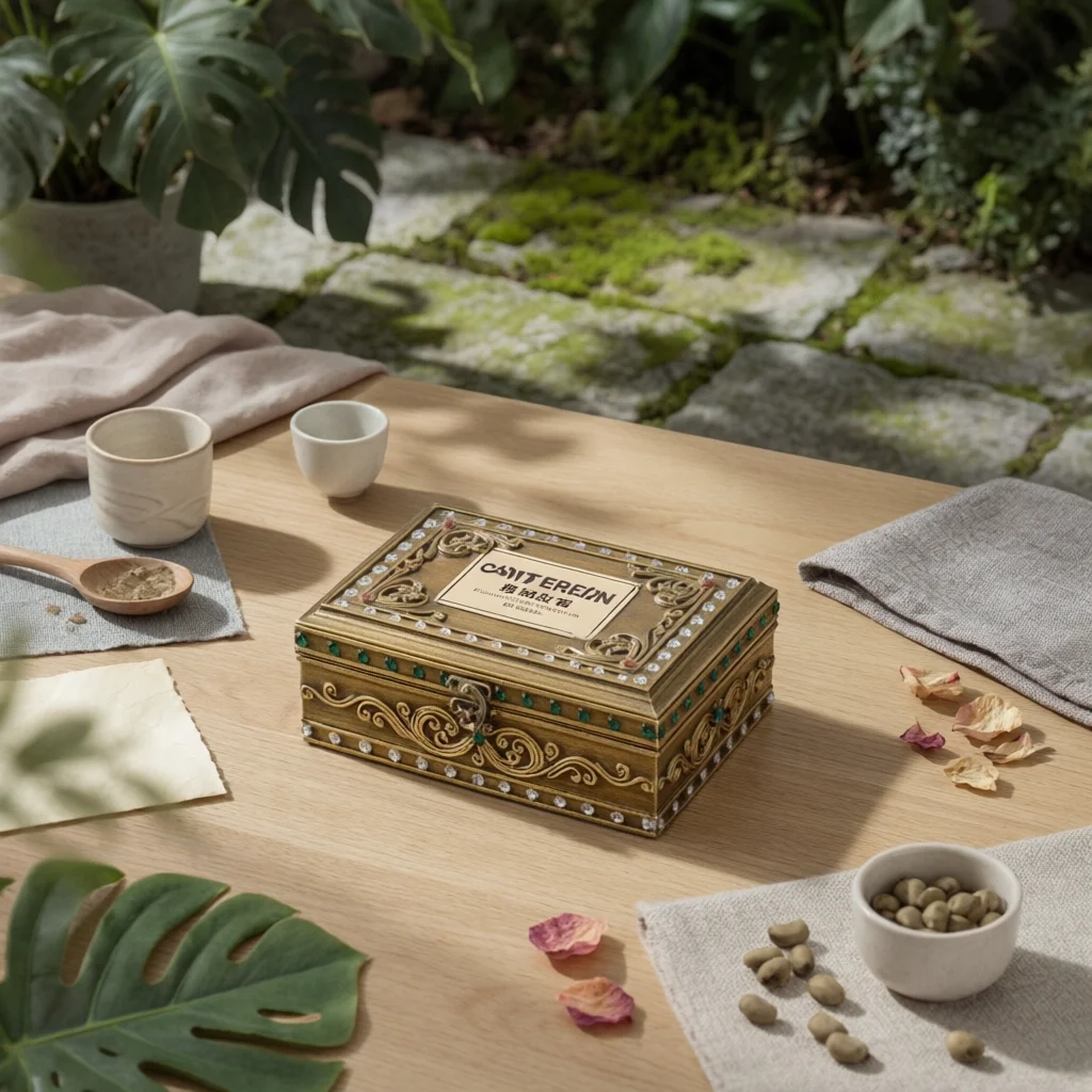 Carved Jewelry Box with Latch Artisanal Look Wooden Jewelry Box with Mirror Compact Versatile for Women, Vanity, Dresser