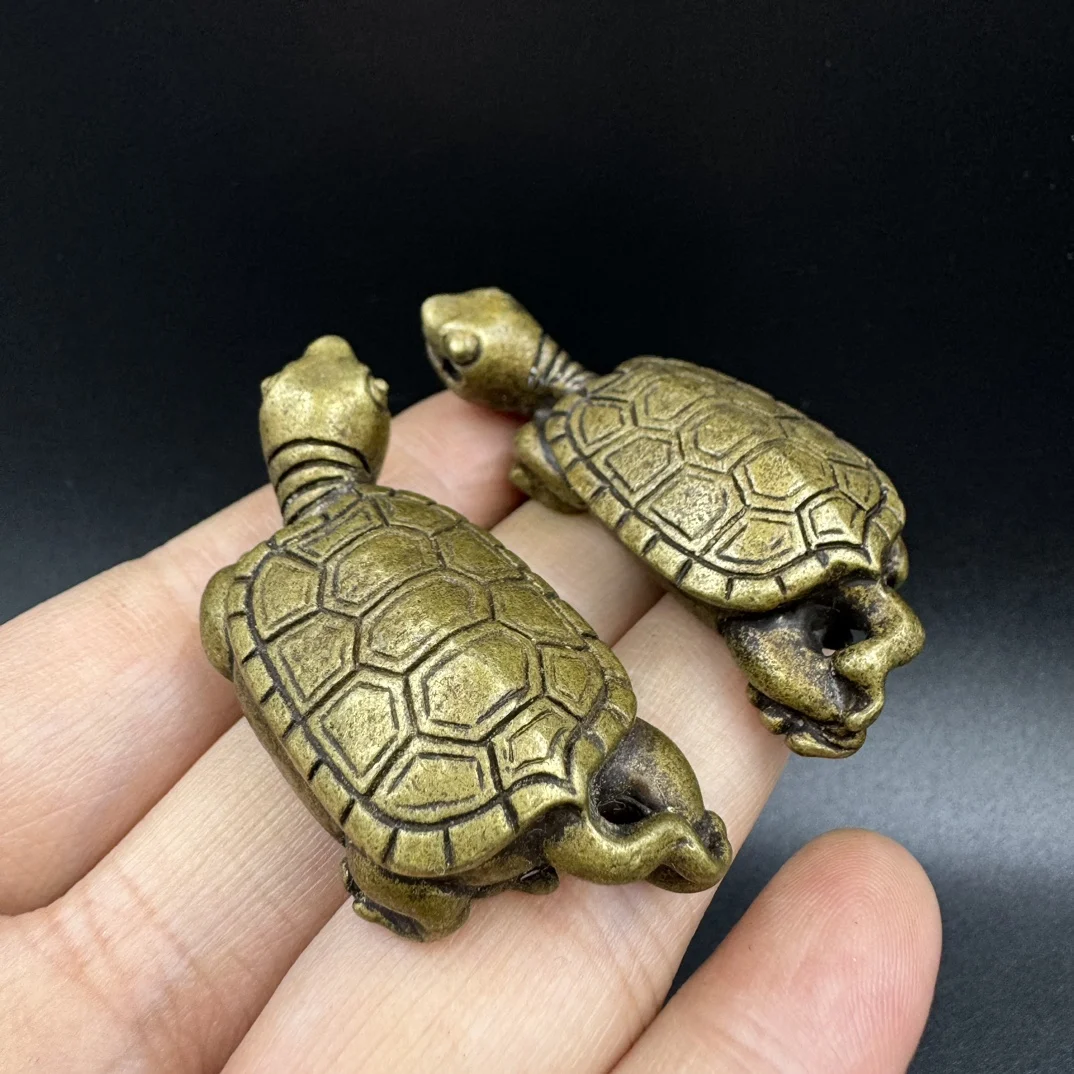 China brass rich Jia world copper turtle pendulum desk decoration gift