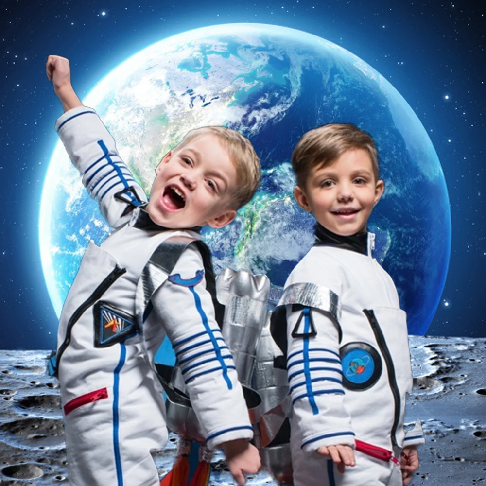 Astronaut Moon Space Photography Backdrop for Baby Children Portrait Birthday Party Photo Background Photoshoot Photozone Props