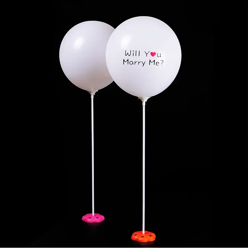 5 Sets/lot 40cm Latex Balloon Stick White PVC Rods Balloons Holder Sticks with Cup Party Supplies Party Decoration Accessories