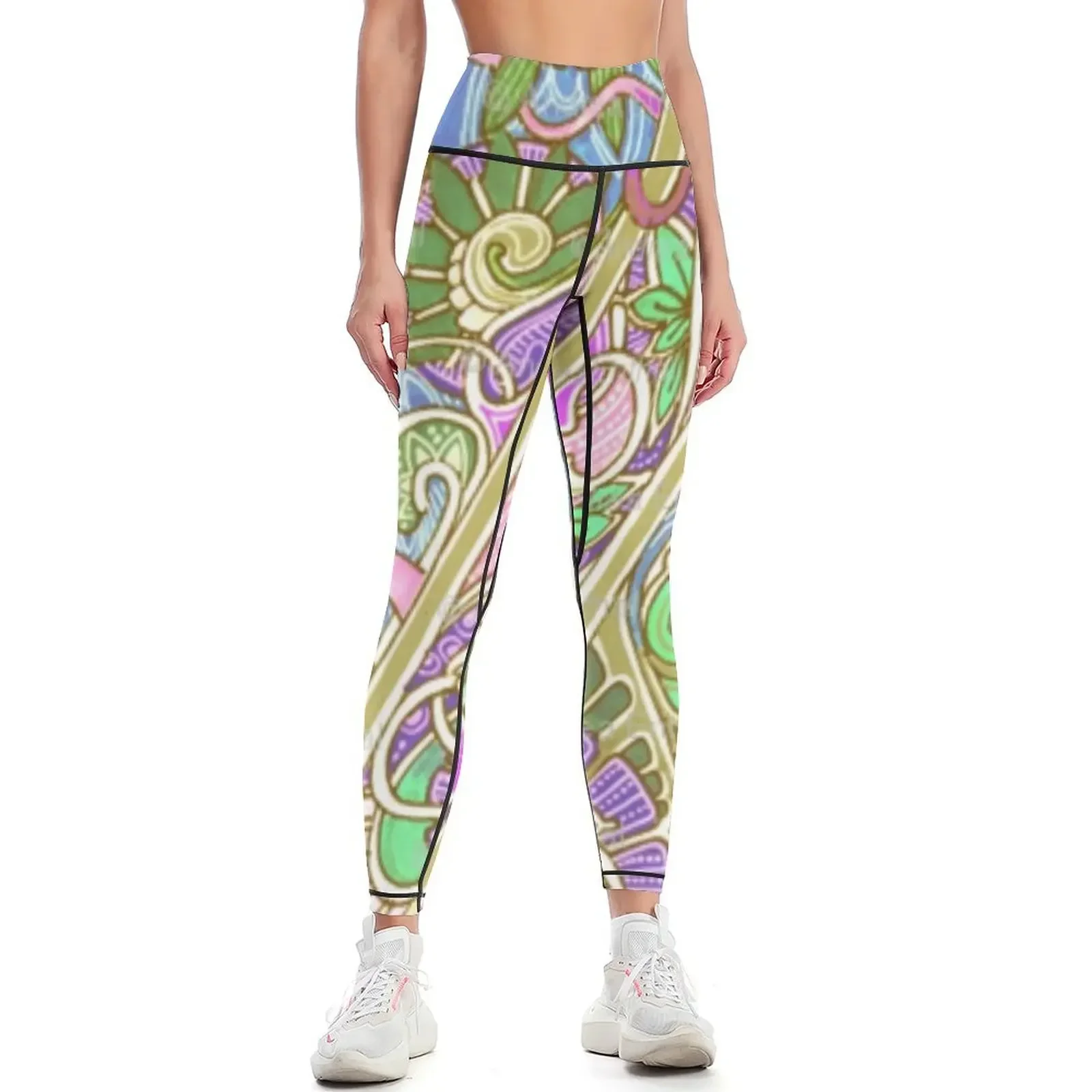 

Purple and Green Paisley Designs Leggings Training pants Women's sportswear Fitness clothing Sports pants for Womens Leggings