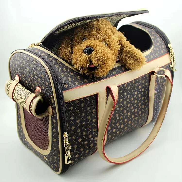 

Original Manufacturer luxury brand famous design high-end leather pet travel bag cat Carriers dog carrier sling