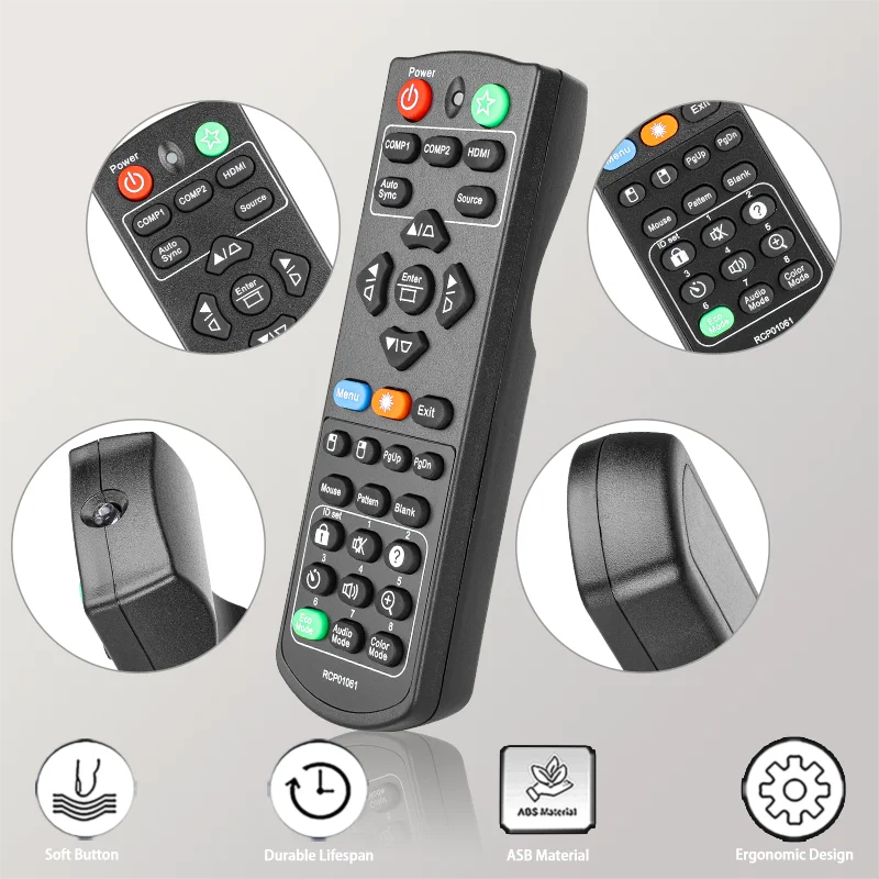 

RCP01061 For ViewSonic Remote Control Compatible With ViewSonic Tiger DLP Projectors XY7080 PJD5151 VS15871 PJD5153 VS15872