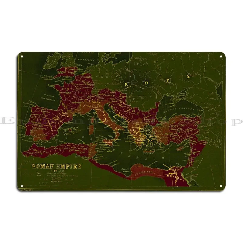 Roman Empire Vintage Map Metal Sign Printed Pub Home Cinema Garage Tin Sign Poster