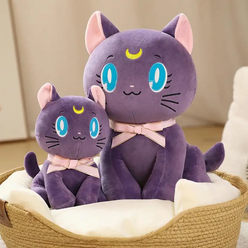 25cm Kawaii Moon Luna Cat Plush Toy Stuffed Animal Anime Moon Cat Doll Plush Pillow Boys Girls Soft Toys Children Birthday Gift