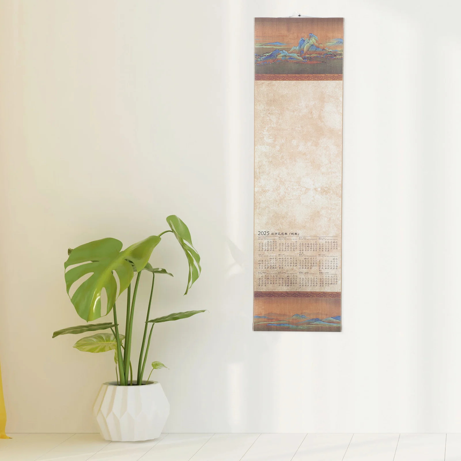 Пустая прокрутка бумаги для каллиграфии, китайская живопись, деревянная рамка, кисть для письма, художественная подвесная прокрутка, украшение на стену 2025