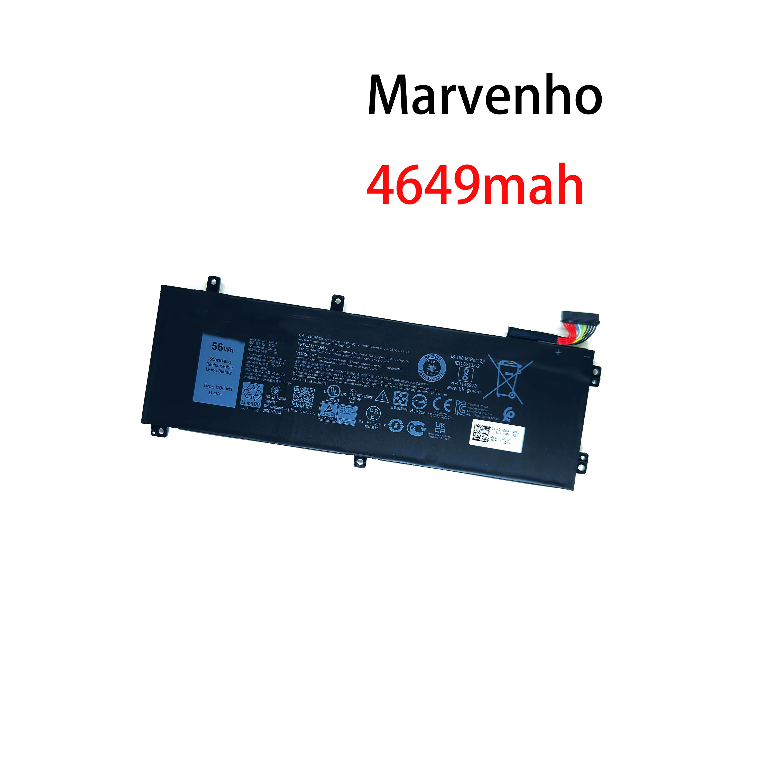 Marvenho New 11.4V  4649mah  56wh  V0GMT 4K1VM W62W6 NCC3D 0NCC3D Replacement Laptop Battery for Dell G7 17 7700 Series computer
