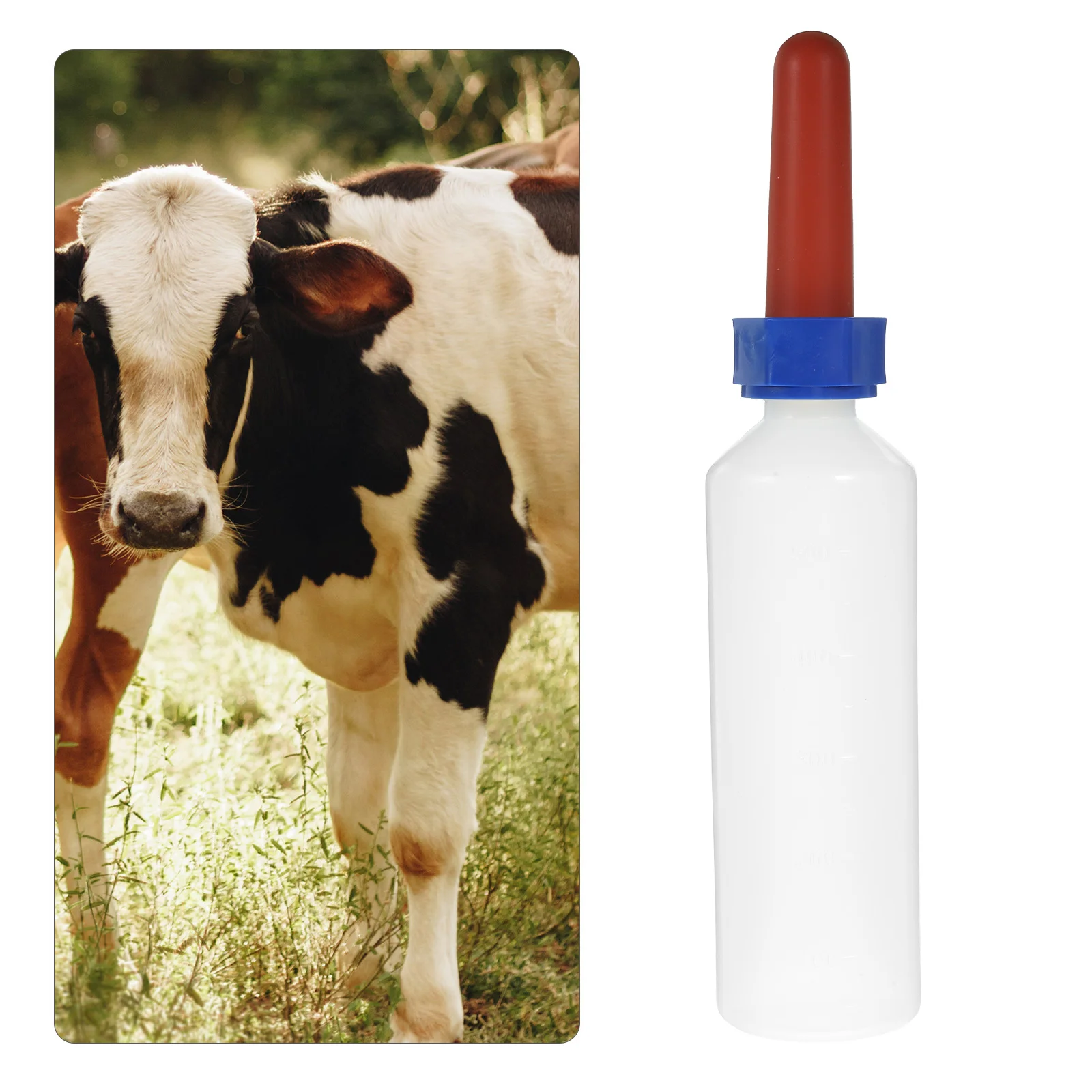 

500Ml Large Capacity Calf Feeding Bottle with Reinforced Silicone Nipple for Cow Sheep Young Livestock Milk Nursing Farm Tool