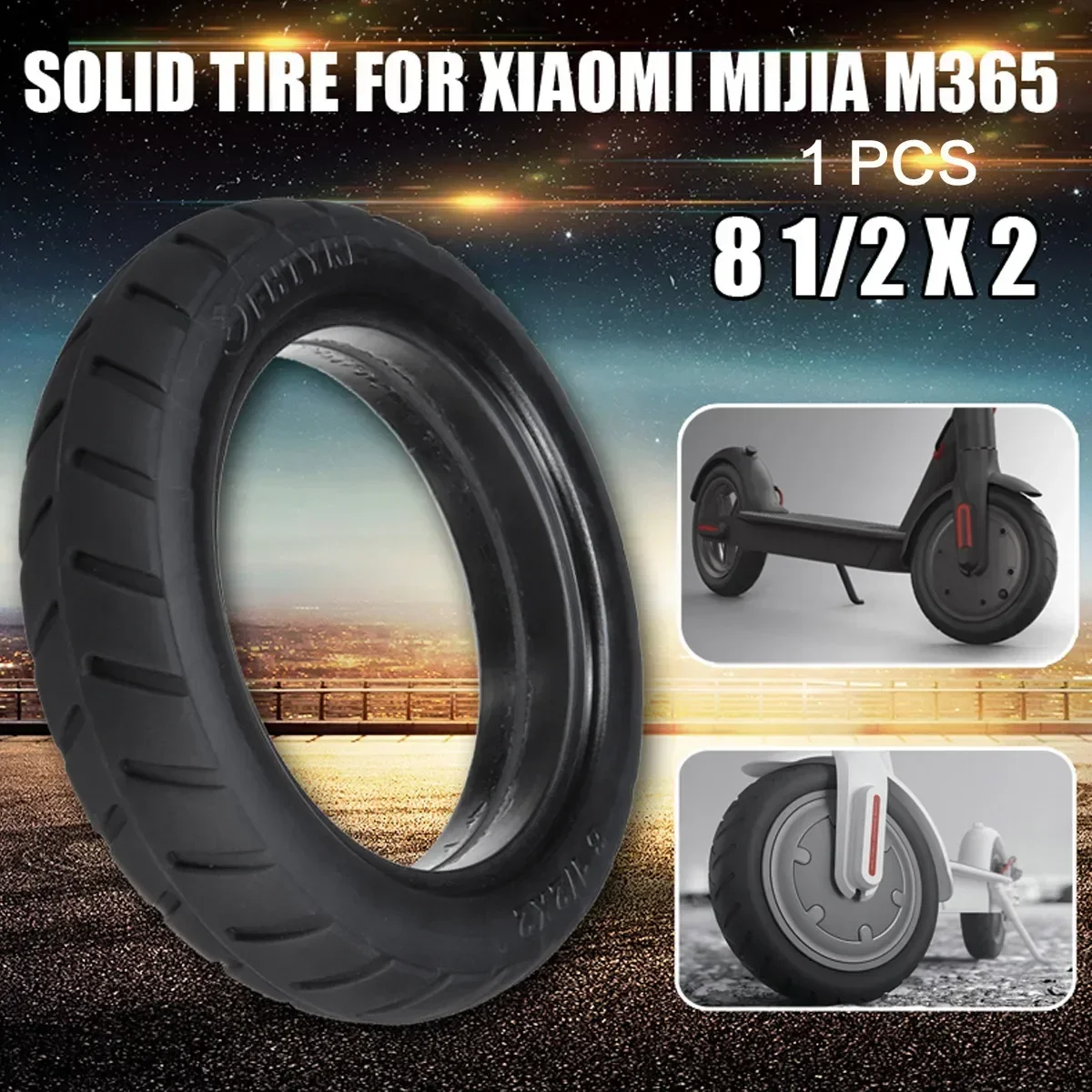 

2PCS/Set 8 Inches 1/2 Durable Thick Rubber Tyre Wheels Solid Outer Accessories for Xiaomi Mijia M365 Electric Scooter Tires