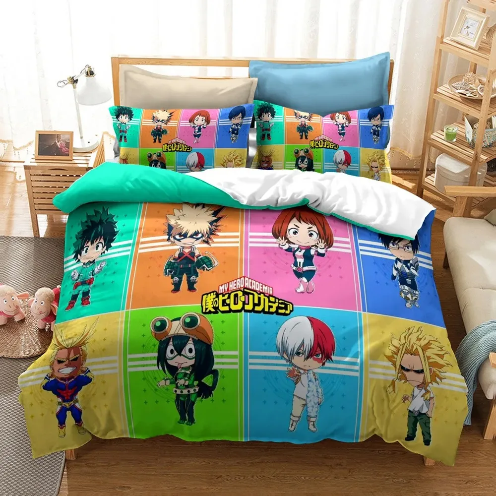 

Japan Anime My Hero Academia Duvet Cover Set 3d Cute Bedding Set Bed Linen Kids Bedclothes AU EU US Size Bed Set Queen Size