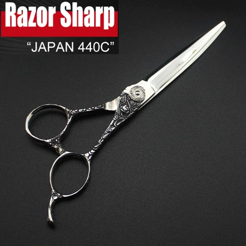 

5.5&6.0 Inch JAPAN 440C Hairdressing Scissors Professiona Barber Scissors Shop Tools Hair Scissors Cutting Thinning Salon Shears
