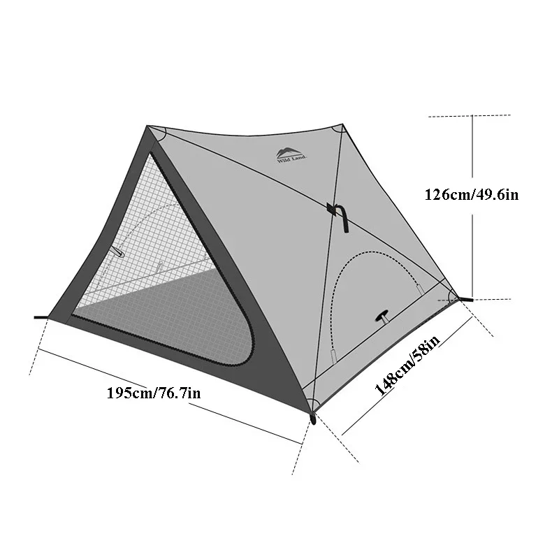 Light Campaign Tent Pop Up Camping Screen Mesh Ultralight 2 People Shade Garden Gazebo Pergola Beach Blackout Side Awning Fold