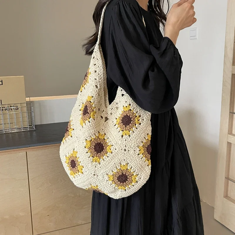 Braid Matching Knitting Tote Bags Large Capacity Fresh Exquisite 2024 Hot Sale Bags for Women Open Versatile Women‘s Bags